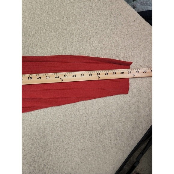 Vintage Halogen‎ Sweater Mens Medium M Red Ribbed Pullover V Neck Y2K NWT 2 - Picture 8 of 12